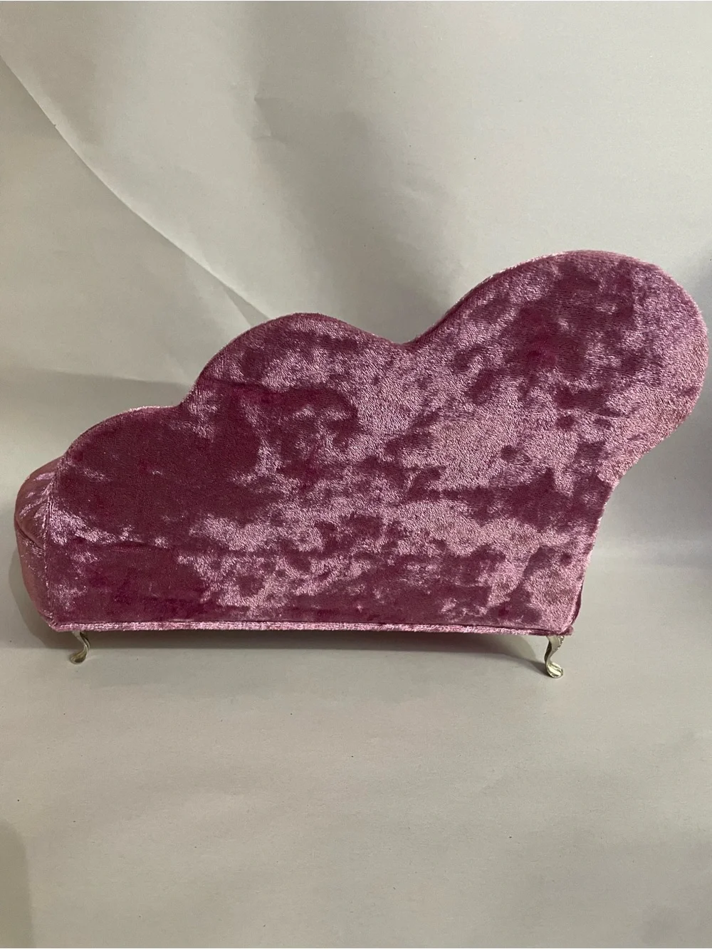 Plush Velvet Curved Chaise Lounge - Deep Berry Pink